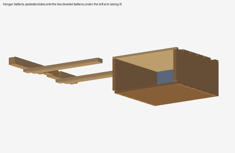 Animation: pedestal sliding onto the hanger battens