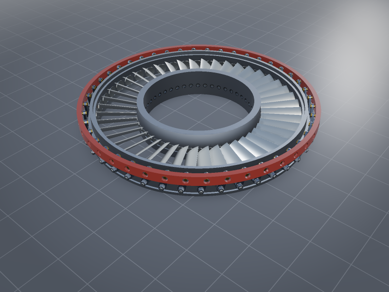 A 24-vane variable stator stage, open