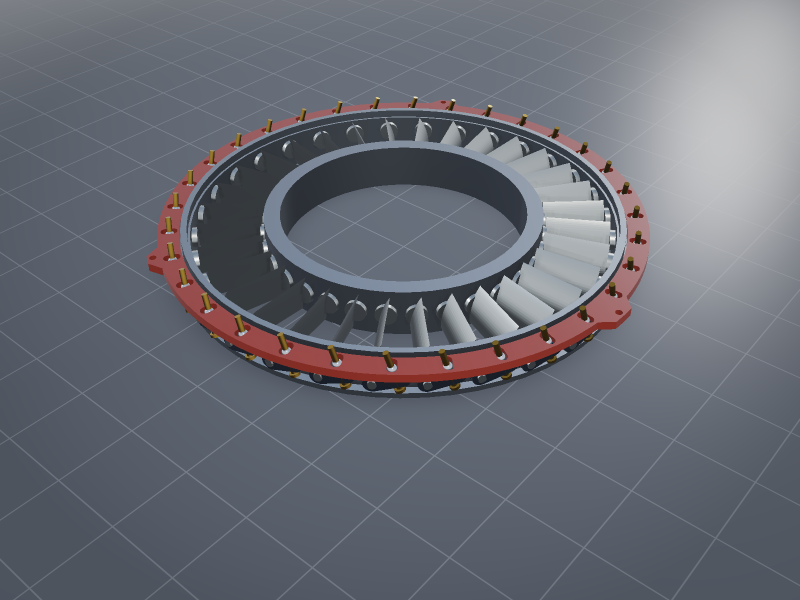 Front-stage: hub/tip 0.66, 32 vanes closed