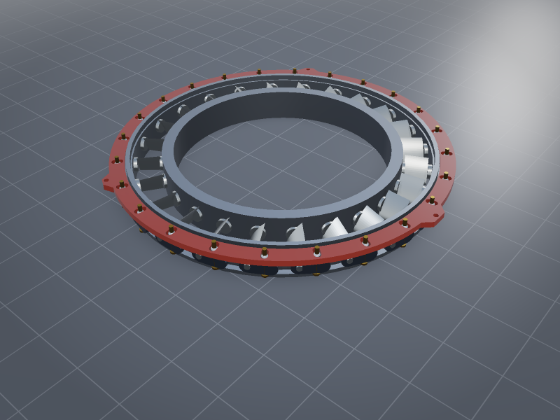 Rear-stage annulus, real chord mid